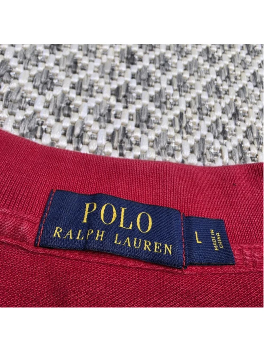 Polo Ralph Lauren Polo Shirt Mens Large Red Cotton Mesh Navy Pony Classic Fit